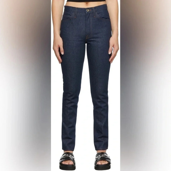 Frame Denim Le Italien True Straight in Rinse Rigid Denim - Picture 3 of 16